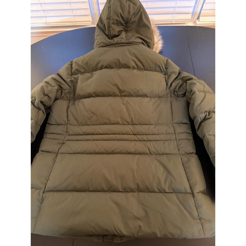 Ralph Lauren Down Parka Womens L Olive Green Hooded Full-Zip Winter Coat Jacket - Picture 15 of 16